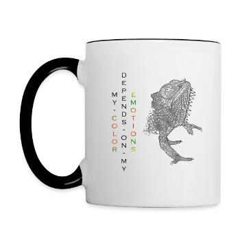My color depends on my emotions - Mug contrasté - blanc/noir - Gauche