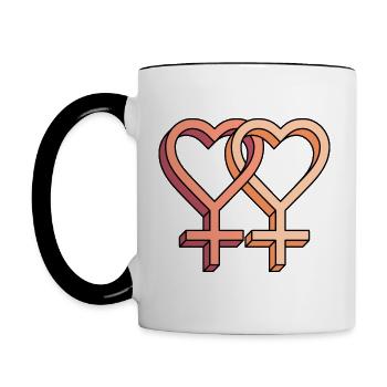 Lovers - Contrasting Mug - white/black - Left