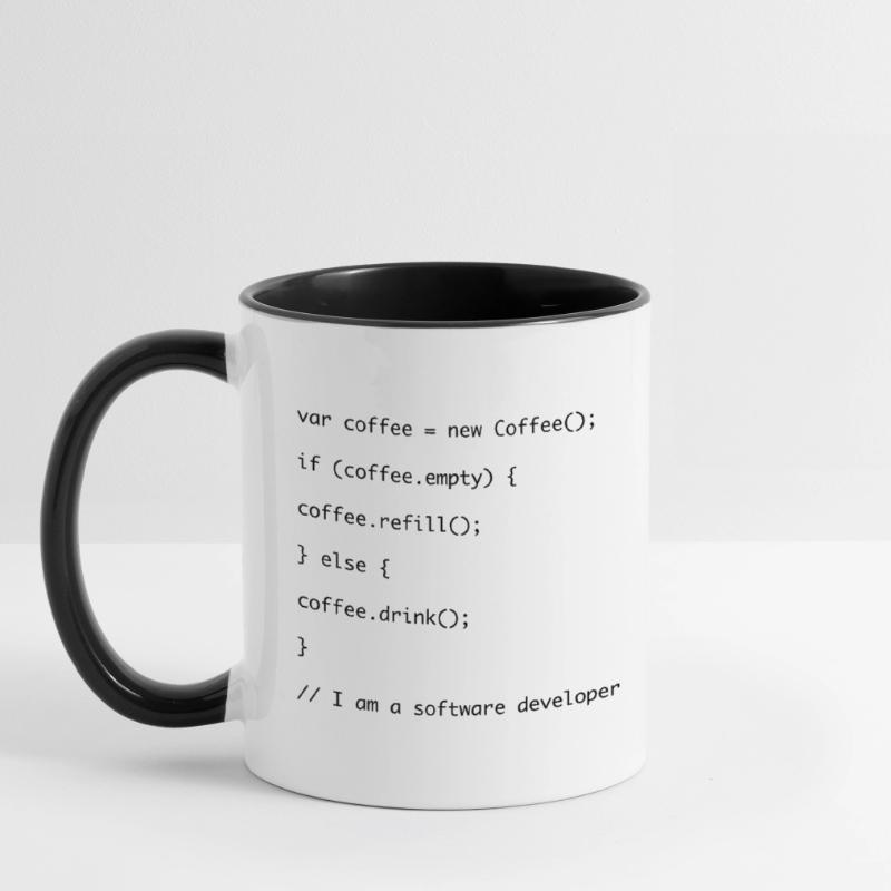Kaffe auffüllen Javascript Code Tasse zweifarbig