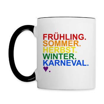 Cologne Carnival Gaypride flag rainbow colors - Contrasting Mug - white/black - Left