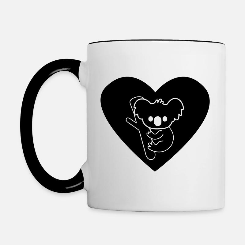 Amour de koala - Mug contrasté - blanc/noir
