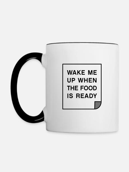 Wake me up when the food is ready - Contrasting Mug - white/black