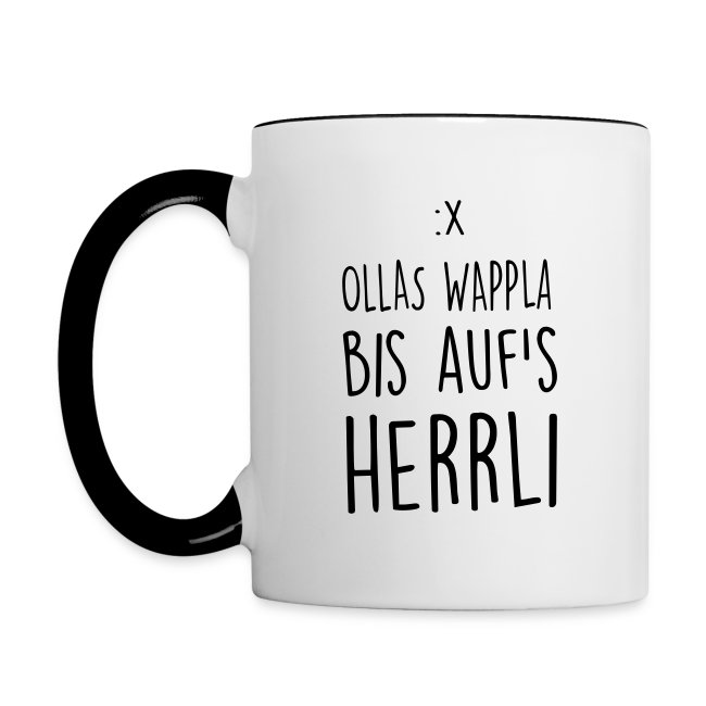 Vorschau: Ollas Wappla bis aufs Herrli - Häferl (zweifarbig)