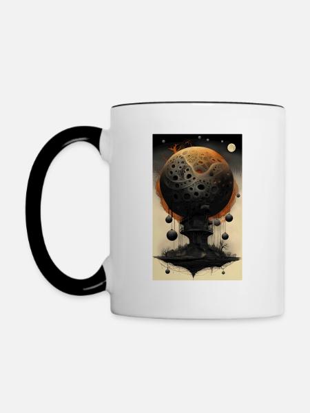 Düstere Kugelstruktur - Tasse zweifarbig - Weiß/Schwarz