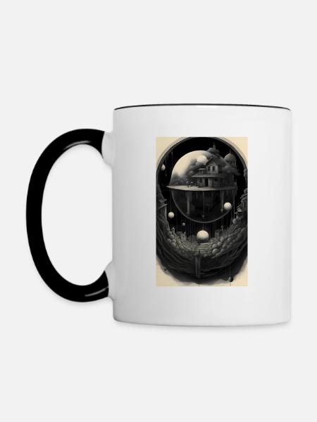 Surreale Heimat des Graus - Tasse zweifarbig - Weiß/Schwarz