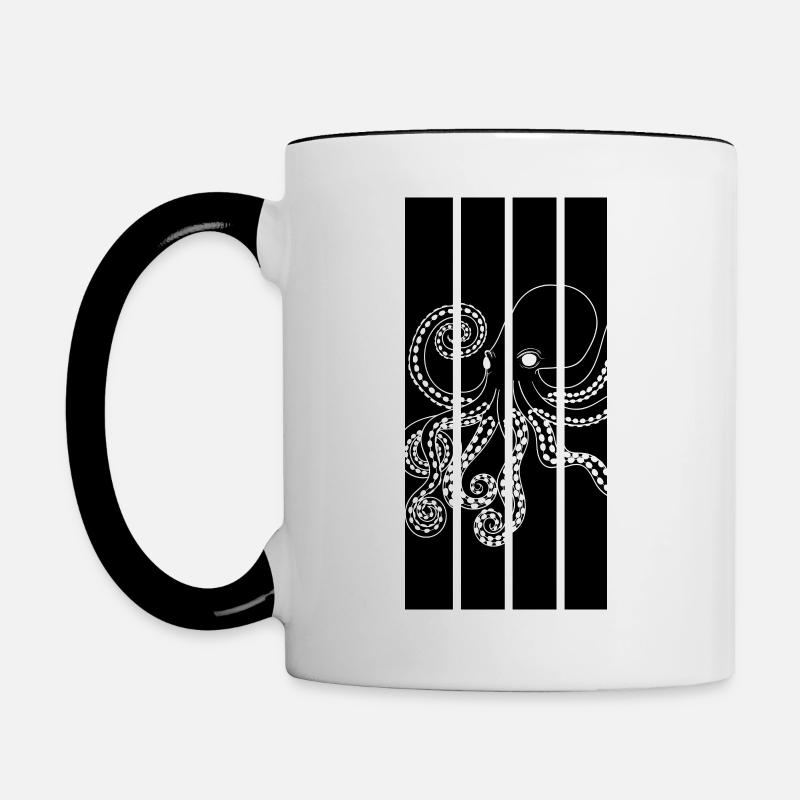 Octopus - Tentacles - Contrasting Mug - white/black