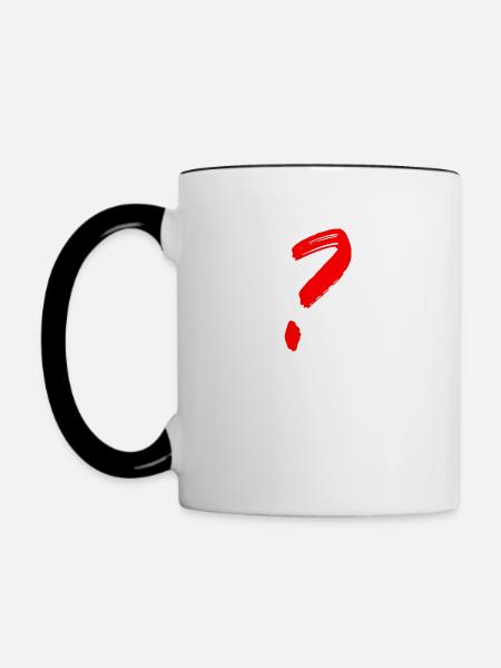 Fragezeichen - Tasse zweifarbig - Weiß/Schwarz
