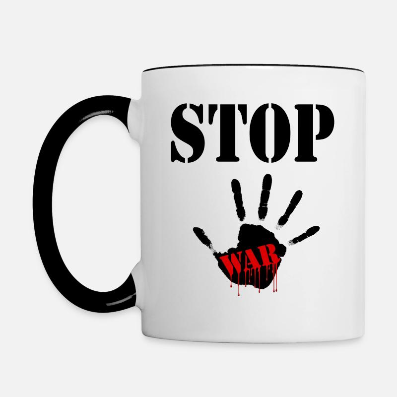 stop war - Mug contrasté - blanc/noir