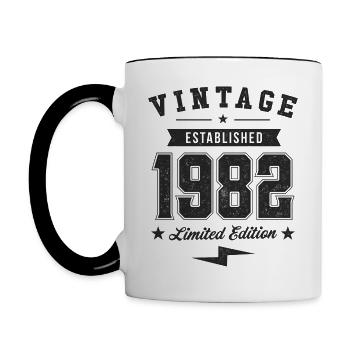 Vintage 1982 - Contrasting Mug - white/black - Left