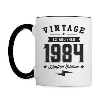 Vintage 1984 - Contrasting Mug - white/black - Left