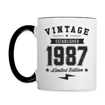 Millésime 1987 - Mug contrasté - blanc/noir - Gauche