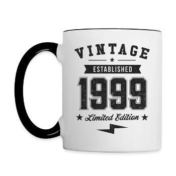 Millésime 1999 - Mug contrasté - blanc/noir - Gauche
