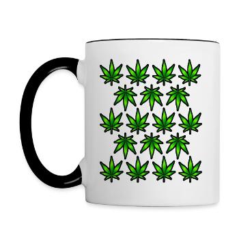 Cannabis - Tasse zweifarbig - Weiß/Schwarz - Links