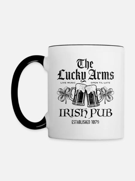Lucky Arms Irish Pub - Tasse zweifarbig - Weiß/Schwarz