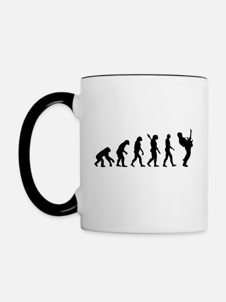 Gitarrist Bassist Evolution - Tasse zweifarbig - Weiß/Schwarz