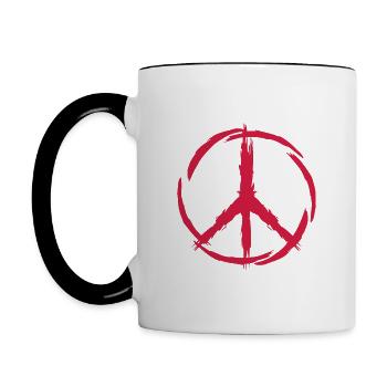 Peace Symbol Freedom - Contrasting Mug - white/black - Left
