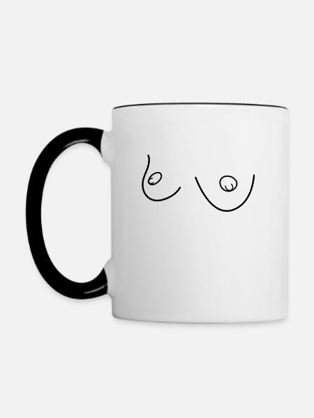 Sexy Brüste - Tasse zweifarbig - Weiß/Schwarz