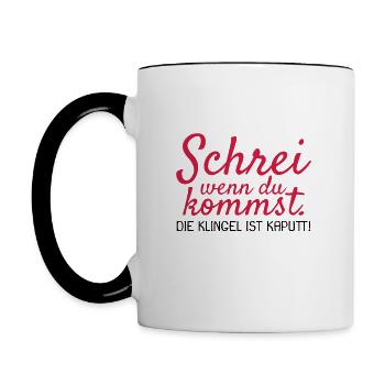 Orgasmus Versauter Spruch lustig ab 18Geschenk - Tasse zweifarbig - Weiß/Schwarz - Links