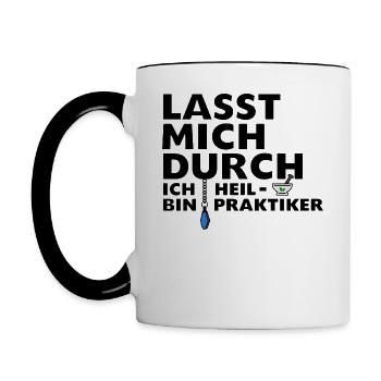 Heilpraktiker - Tasse zweifarbig - Weiß/Schwarz - Links