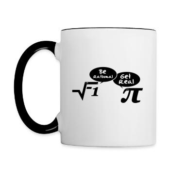 Be rational - get real: Mathematik - Tasse zweifarbig - Weiß/Schwarz - Links