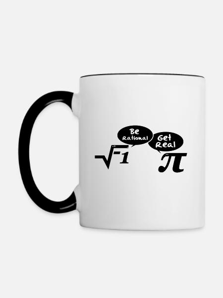 Be rational - get real: Mathematik - Tasse zweifarbig - Weiß/Schwarz