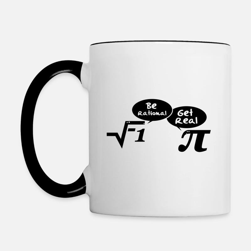 Be rational - get real: Mathematik - Tasse zweifarbig - Weiß/Schwarz