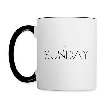 Sunday weekday gift idea - Contrasting Mug - white/black - Left