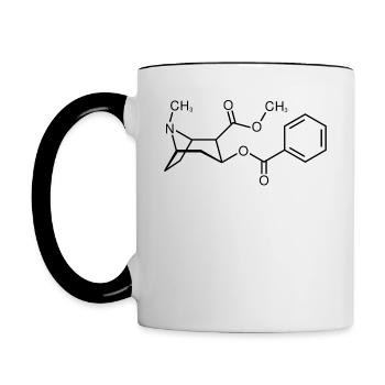 Structure de molécule de cocaïne - Mug contrasté - blanc/noir - Gauche