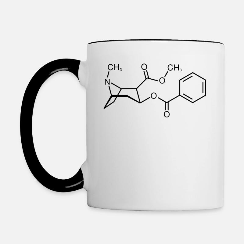 Structure de molécule de cocaïne - Mug contrasté - blanc/noir