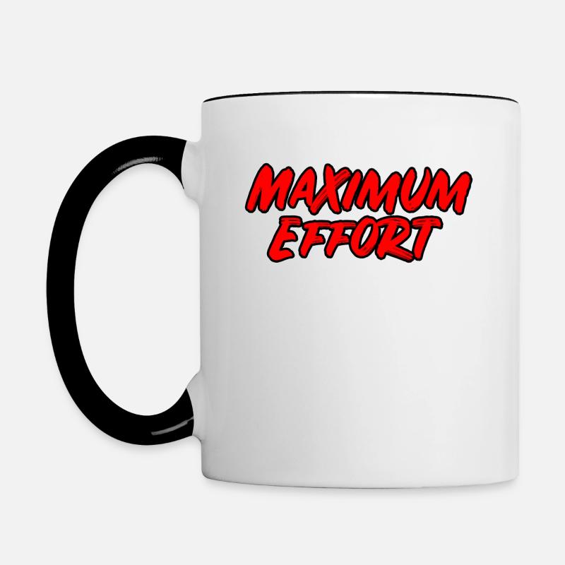 Utilisation maximale - texte rouge Comicstyle - Mug contrasté - blanc/noir