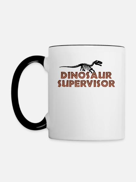 Dinosaur Supervisor - Tasse zweifarbig - Weiß/Schwarz