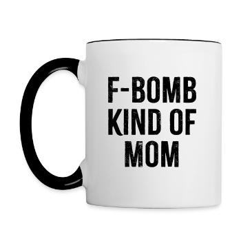 F Bomb Genre De Maman - Mug contrasté - blanc/noir - Gauche