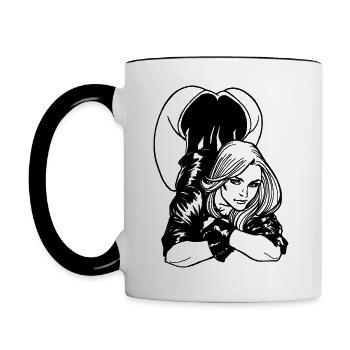 Fille sexy - Mug contrasté - blanc/noir - Gauche