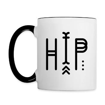 HIP | Hip & Hop | Partnerlook - Tasse zweifarbig - Weiß/Schwarz - Links