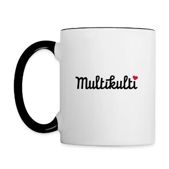 Multikulti - Tasse zweifarbig - Weiß/Schwarz - Links