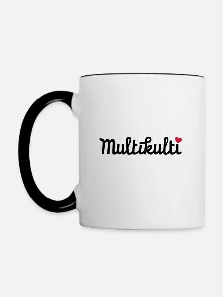 Multikulti - Tasse zweifarbig - Weiß/Schwarz