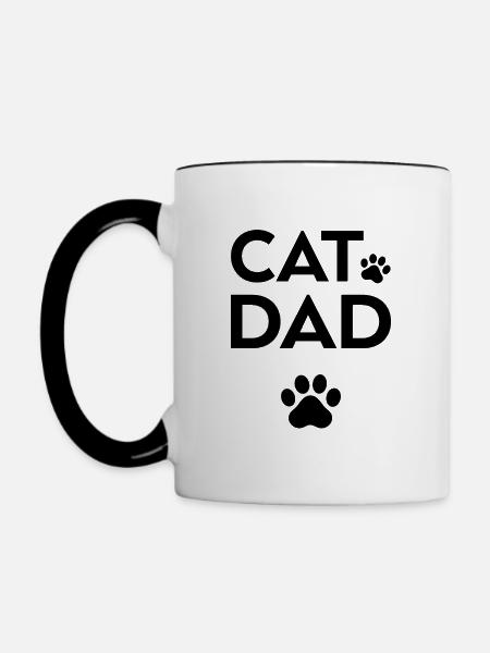 Katze Papa - Tasse zweifarbig - Weiß/Schwarz