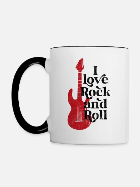 Ich liebe Rock'n'Roll - Tasse zweifarbig - Weiß/Schwarz