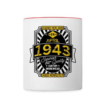 1943 APRIL - Contrasting Mug - white/red - Front