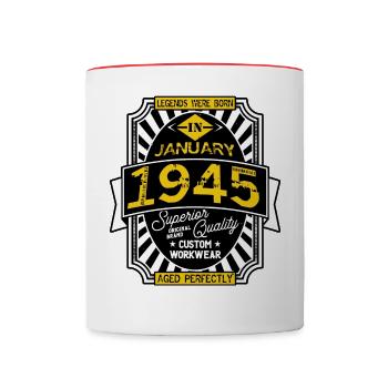 1945 JANUAR - Tasse zweifarbig - Weiß/Rot - Vorne