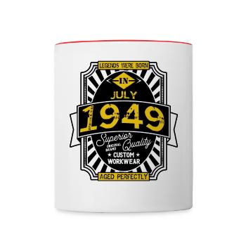 1949 JULY - Contrasting Mug - white/red - Front