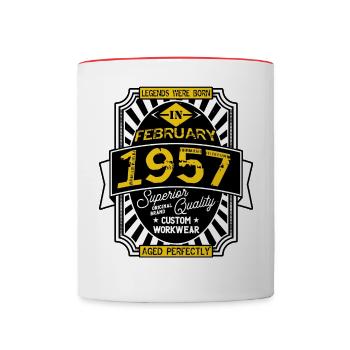 1957 FEBRUARY - Contrasting Mug - white/red - Front