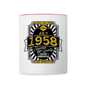 1958 JULY - Contrasting Mug - white/red - Front