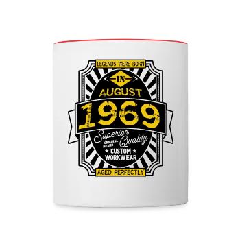 1969 AUGUST - Contrasting Mug - white/red - Front