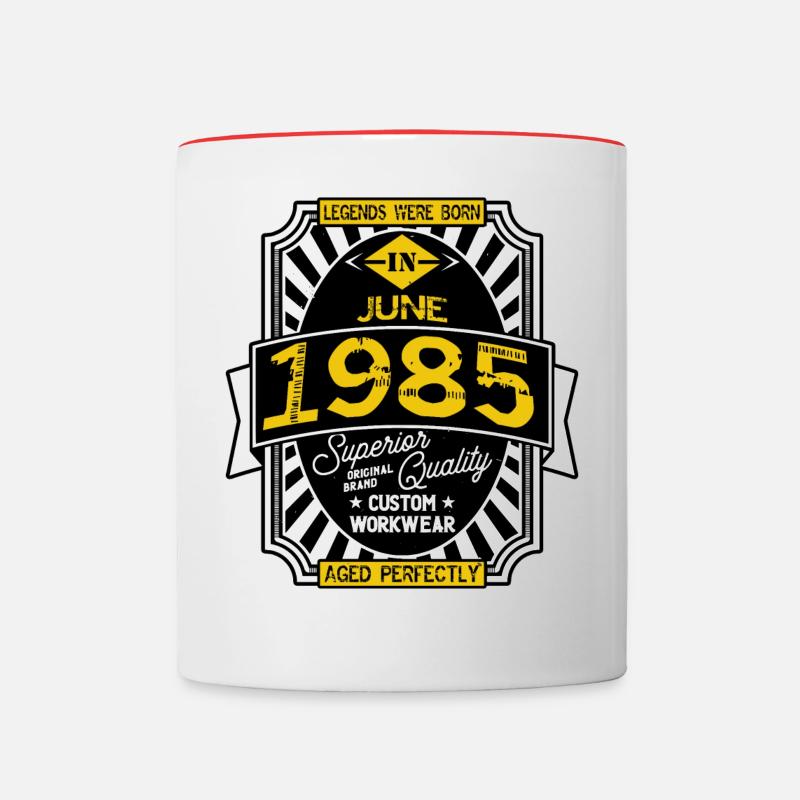 JUNI 1985 - Tasse zweifarbig - Weiß/Rot