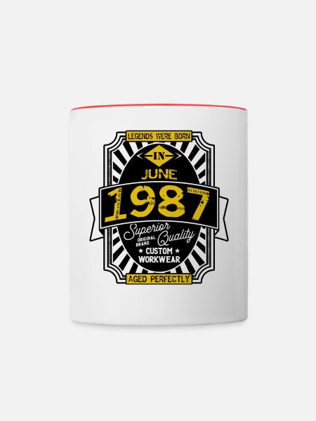 JUNI 1987 - Tasse zweifarbig - Weiß/Rot