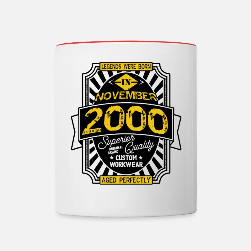 2000 NOVEMBER - Mug contrasté - blanc/rouge
