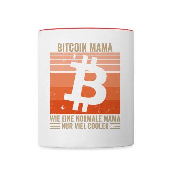 Bitcoin Mama - Tasse zweifarbig - Weiß/Rot - Vorne