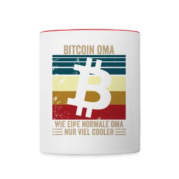 Bitcoin Oma - Tasse zweifarbig - Weiß/Rot - Vorne