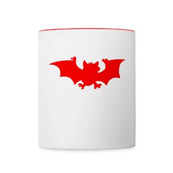 Bat in red - Contrasting Mug - white/red - Front